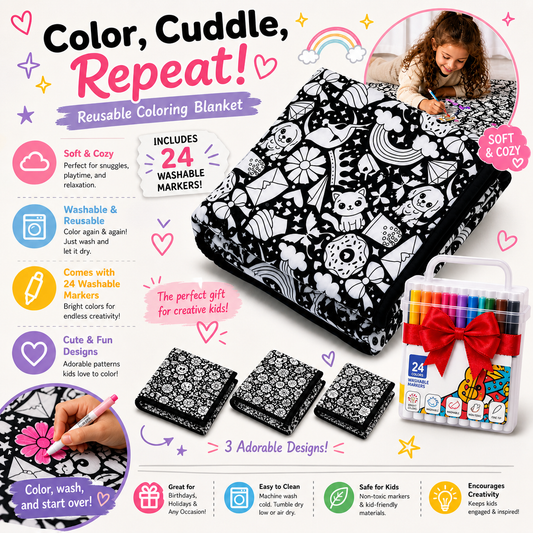 CozyCanvas™ Coloring Blanket 🎨✨